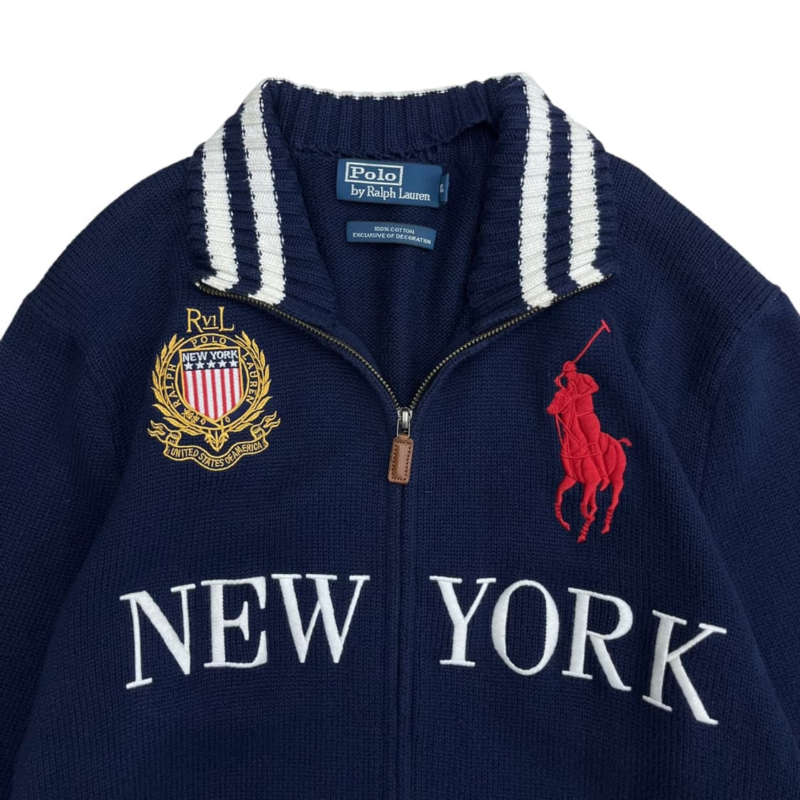 폴로 랄프로렌 빅포니 자수 투웨이 니트집업 XL 상품이미지4