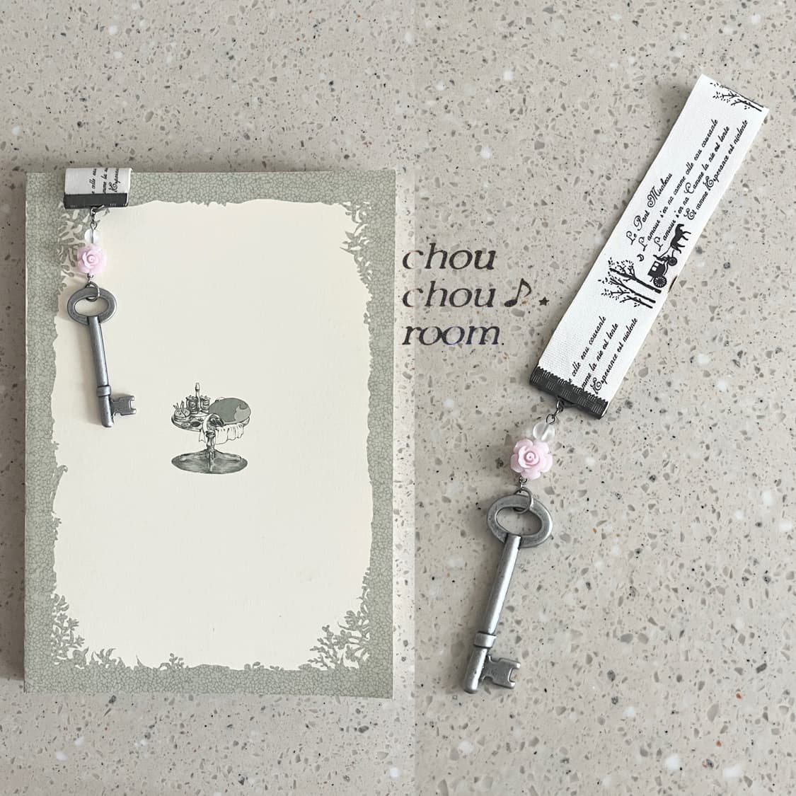 리본 펜던트 책갈피 ⊰flower key⊱ bookmark 상품이미지1