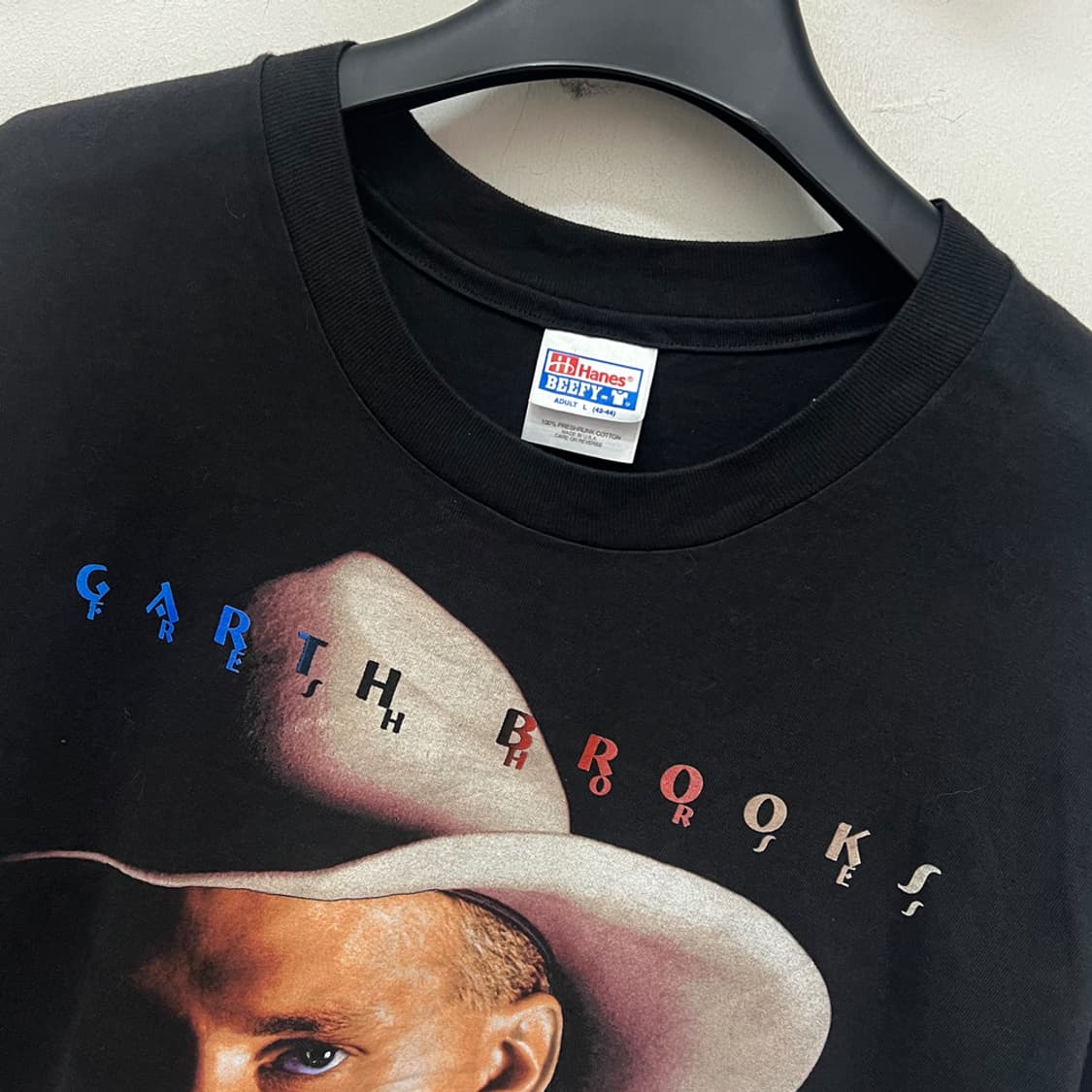 90s Made in USA 헤인즈 가스 브룩스 빈티지 반팔티 L 상품이미지4