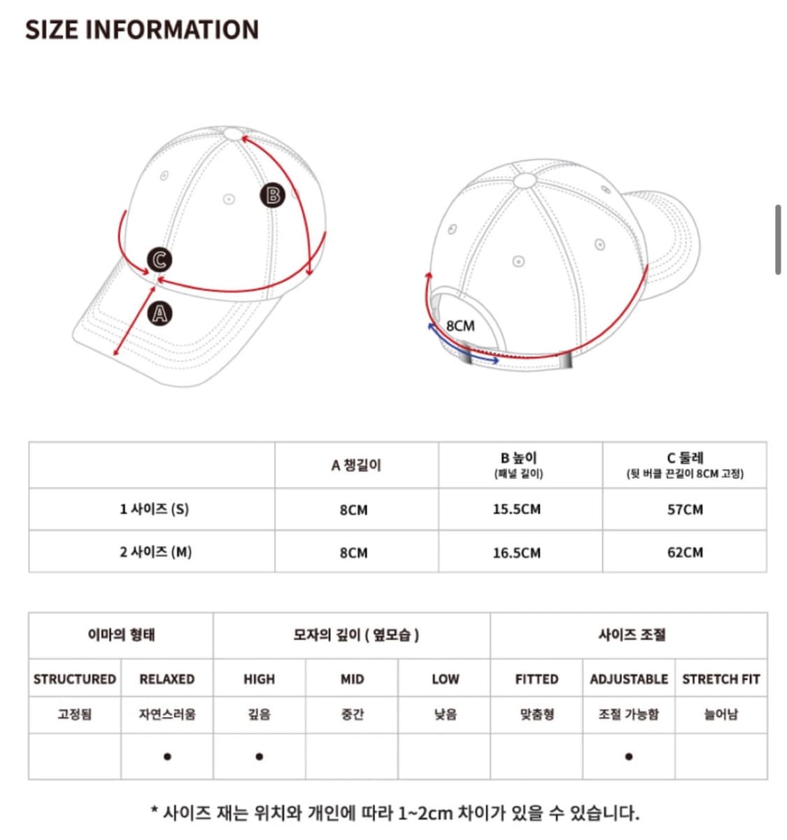 우알롱 시그니처 로고 볼캡 스티치 블랙 상품이미지5
