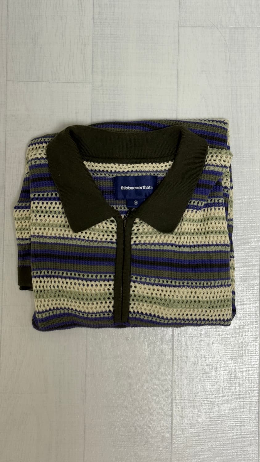 디내댓 Striped S/S Knit Polo Ivory 판매합니다 상품이미지1