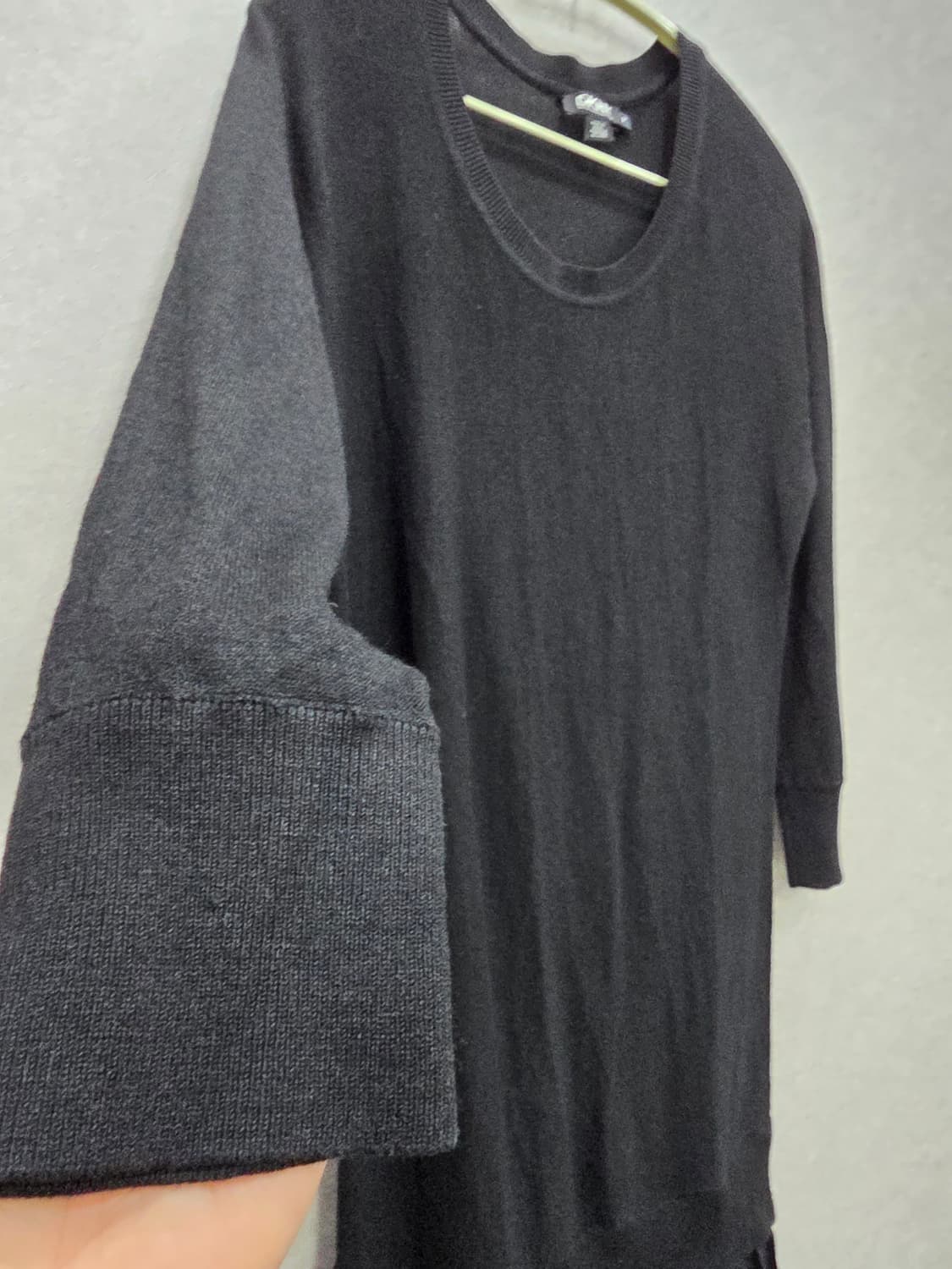 DKNY 실크 블랙 니트 플리츠 원피스 상품이미지4