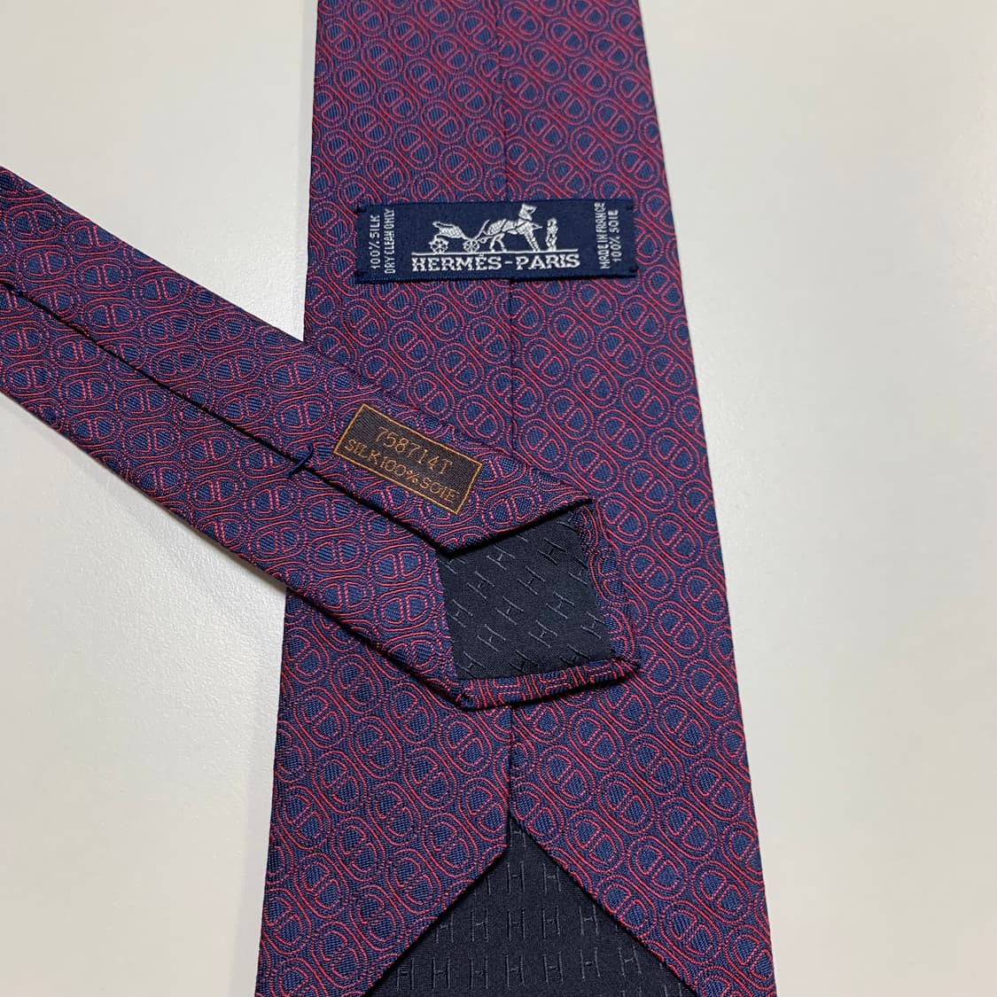 에르메스(HERMES) H모노그램 기하학적패턴 명품넥타이 최상급 9cm 상품이미지6