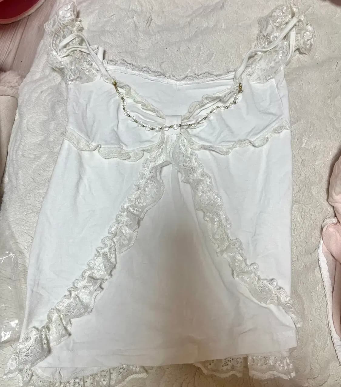 Tralala 트랄라라 달천깔 히메갸루 체인 프릴 캐미솔 나시 상품이미지1