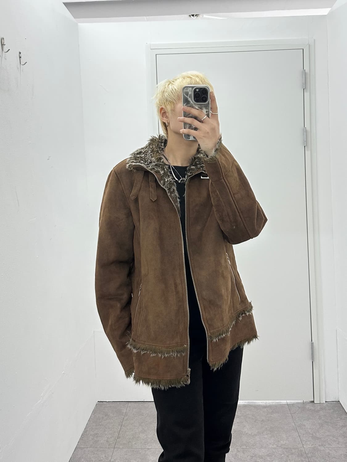 EVOLUTION brown fur trimming jacket  상품이미지1