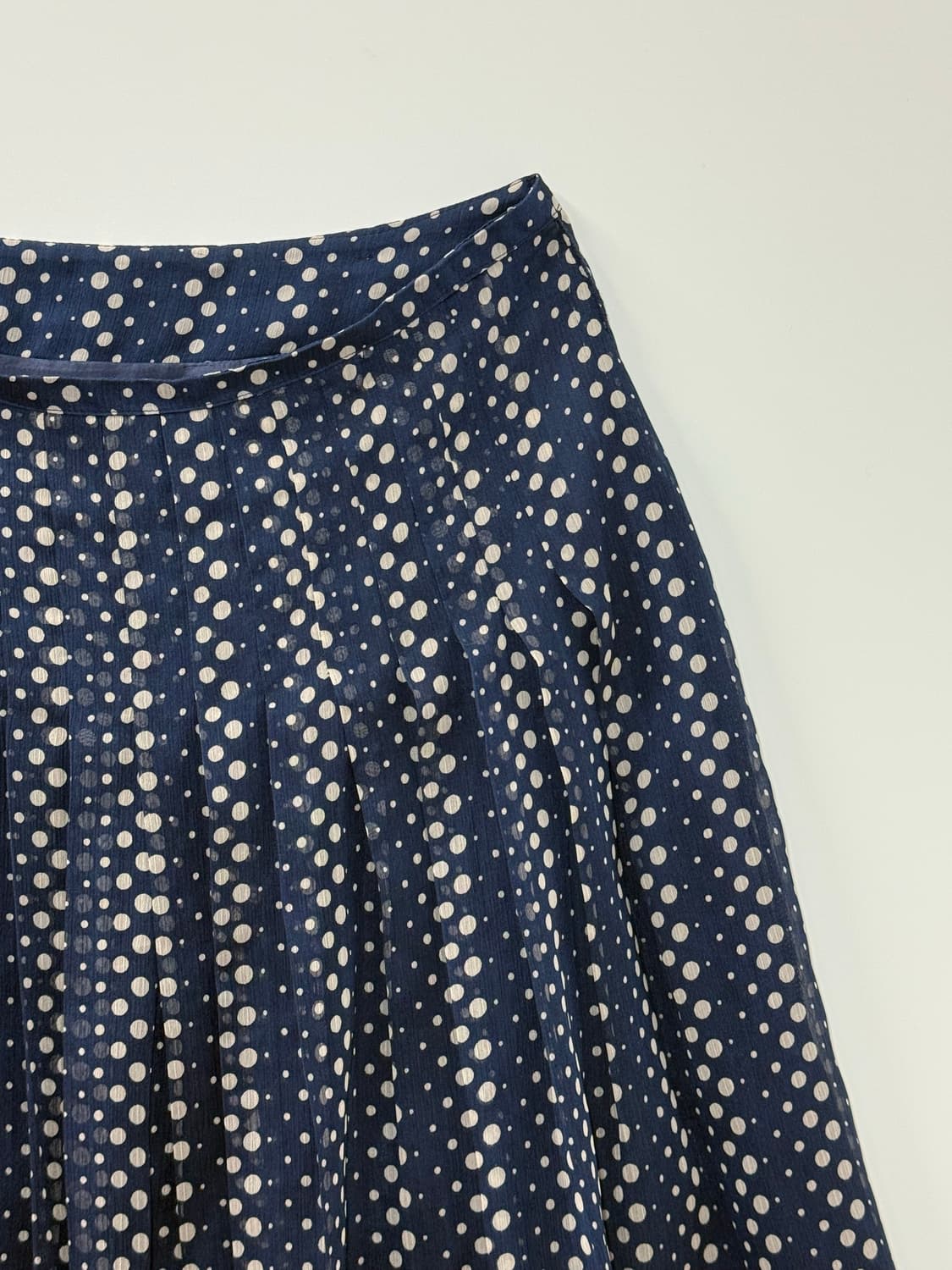 네이비 도트 미디 스커트 상품이미지2