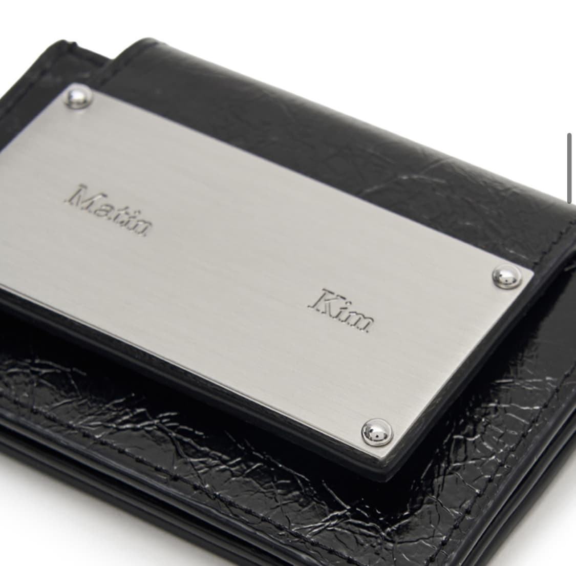 마뗑킴 GLAZED ACCORDION WALLET IN BLACK 상품이미지4