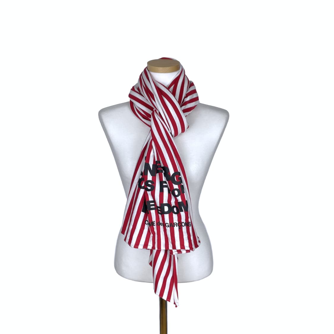 꼼데가르송 스트라이프 머플러 레드 상품이미지1