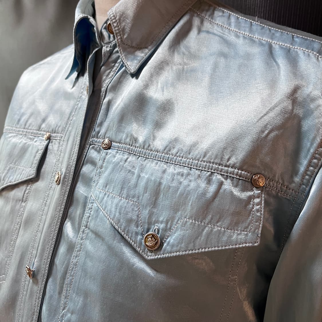 90s 베르사체 진스 꾸뛰르 새틴 웨스턴 셔츠 상품이미지7