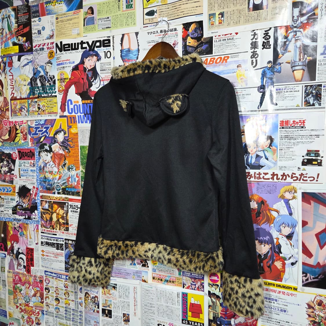 JPN 펑크 갸루 호피 퍼 투웨이 후드집업 상품이미지6