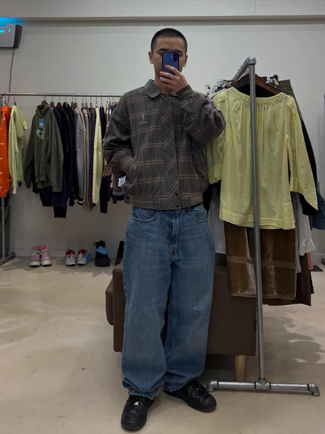 입생로랑 체크 해링턴 자켓 상품이미지9