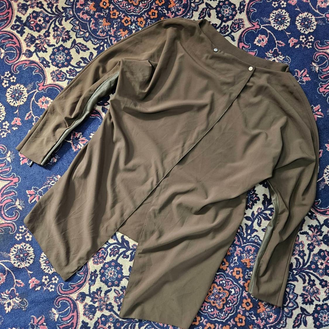 랑방 컬렉션(Lanvin) 카키 양가죽 견 레이어드 블라우스 상품이미지3