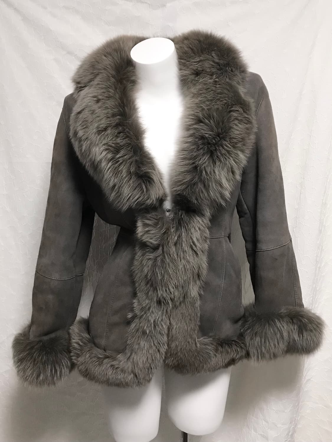 빈티지 y2k 갸루 퍼 트리밍 쉽스킨 양가죽 퍼자켓 상품이미지3