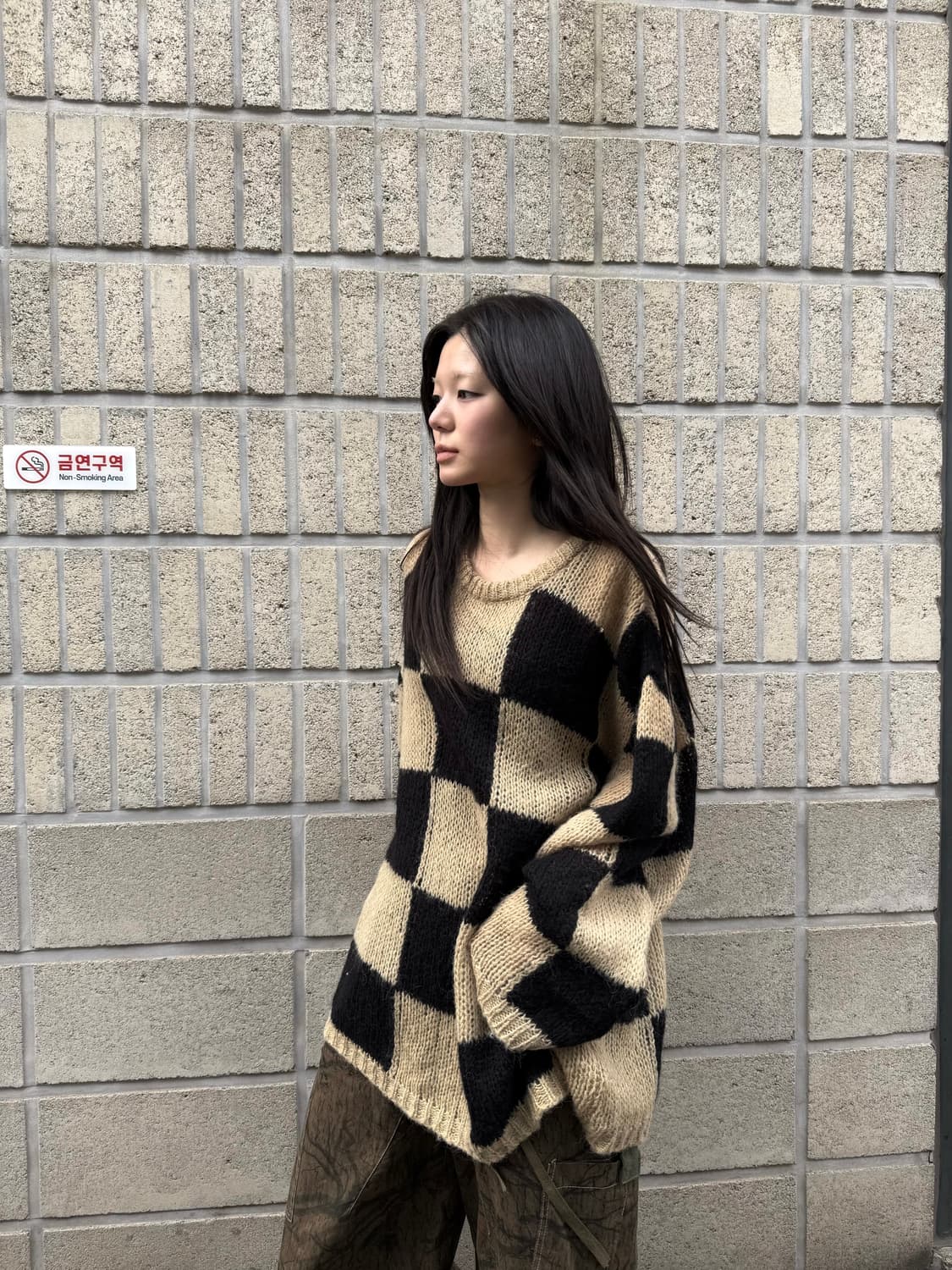 더 오픈 프로덕트 체크 니트 상품이미지6