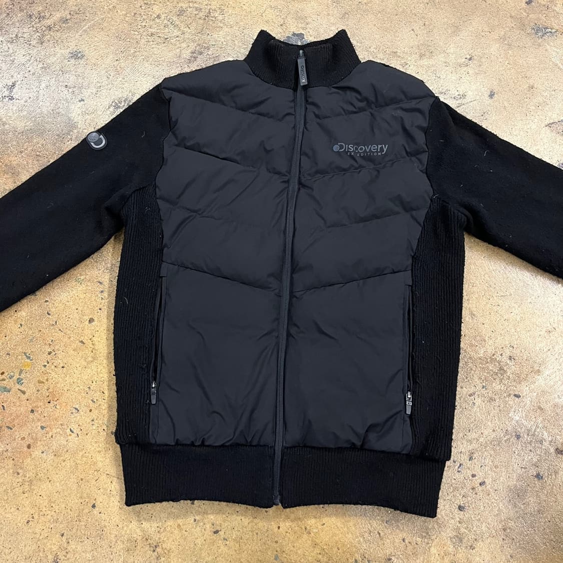 [정품/95] 디스커버리 블랙 패딩 니트집업 b17 상품이미지3
