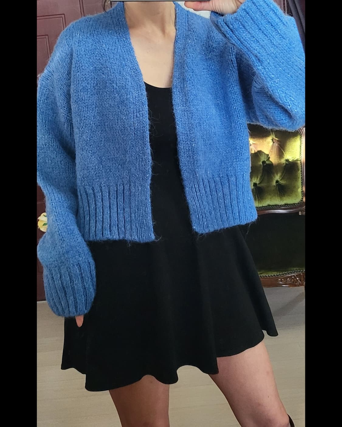 새상 자라 오버핏 크롭 가디건 스웨터 상품이미지5