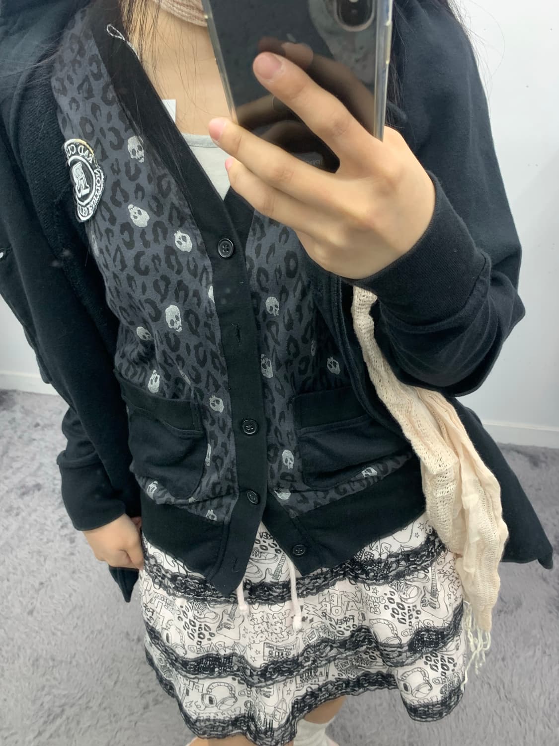 Rad custom 해골 레오파드 가디건 상품이미지1