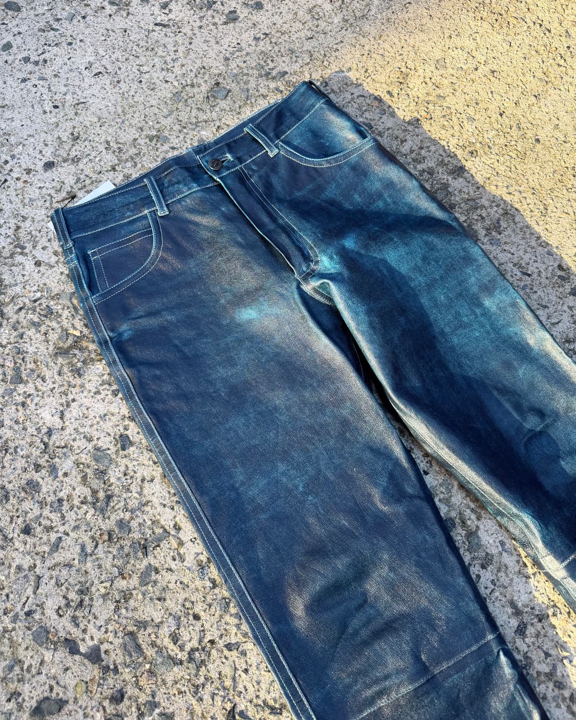 Jean-Claude Jitrois 인디고 레더 팬츠 상품이미지2