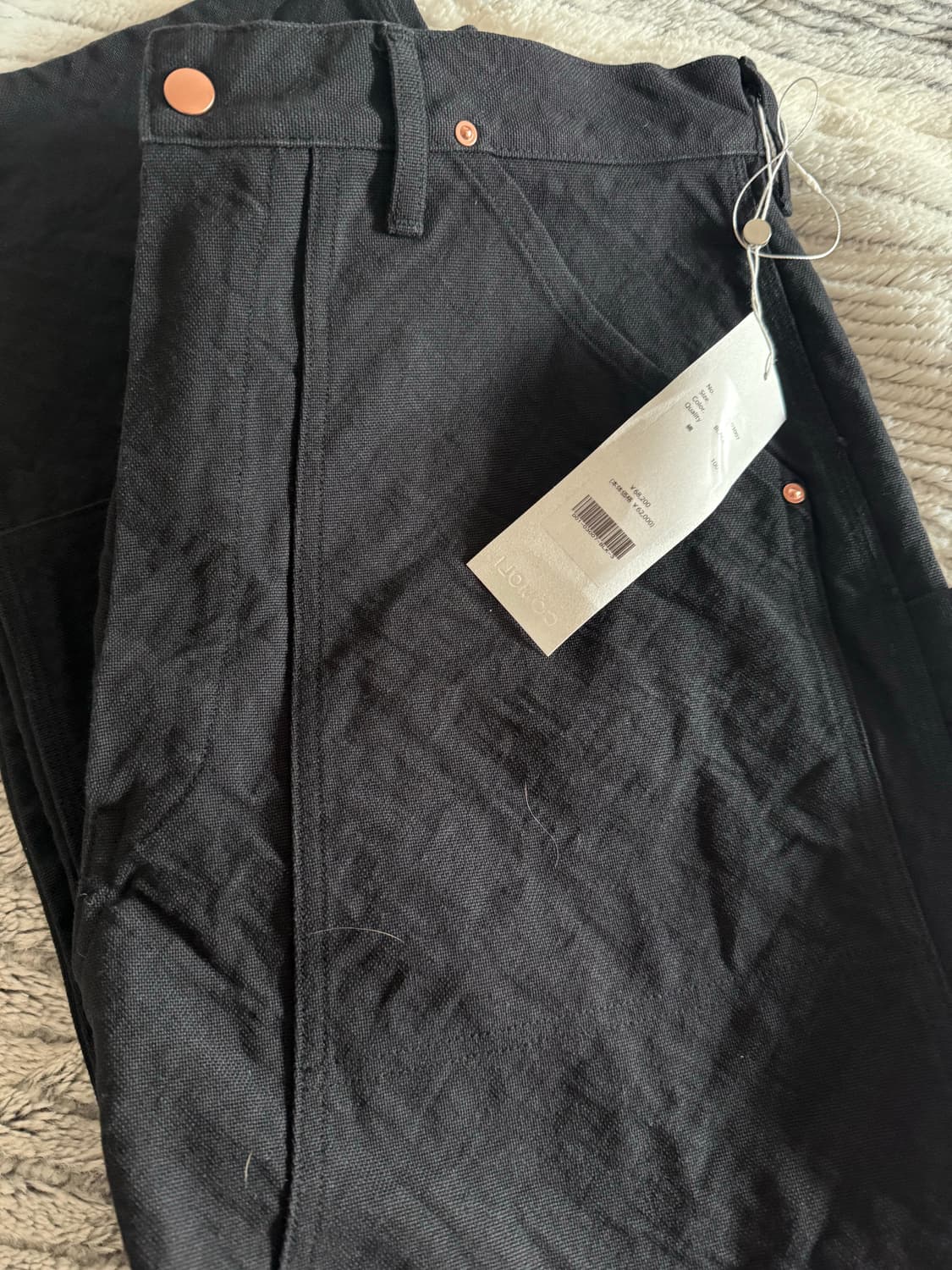 [3] 코모리 26ss 코튼 덕 페인터 팬츠 블랙 상품이미지2