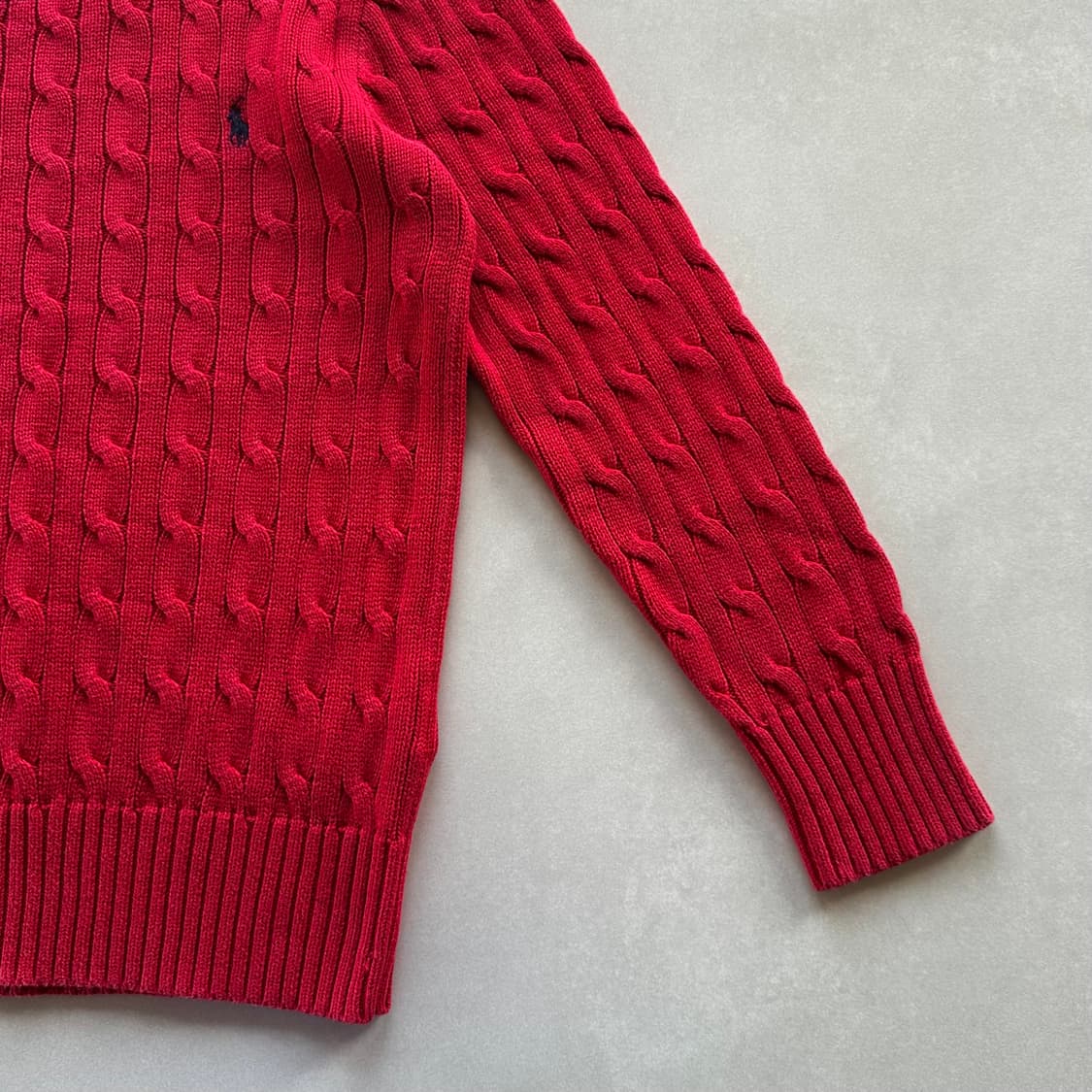 [XS]폴로 랄프로렌 꽈배기 니트 스웨터 레드 상품이미지5