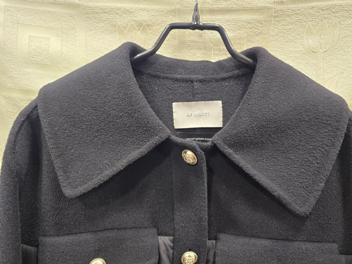 제이제이지고트 핸드메이드 배색 울 캐시미어 자켓 숏코트 55~66 상품이미지3