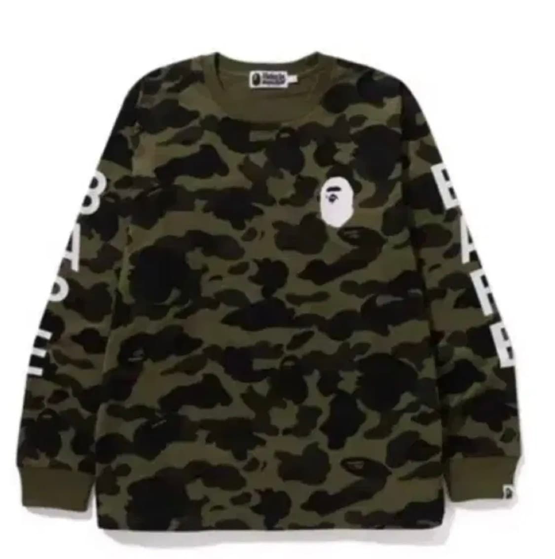 베이프 퍼스트 카모 컬리지 롱슬리브 긴팔 티셔츠 그린 s 상품이미지1