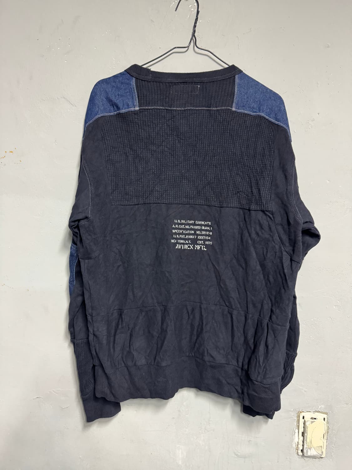 아비렉스(Avirex) 타입 블루 데님 패치 니트 M 상품이미지6