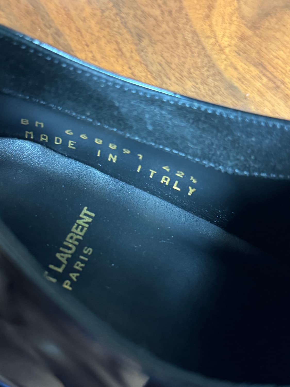 생로랑 블랙 페이턴트 남성 테디 더비 42.5 상품이미지6