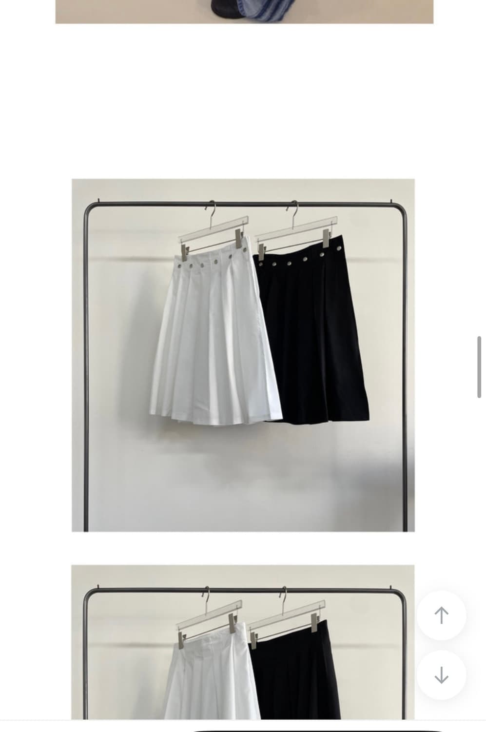 스터드 플리츠 언발 스커트 (white) 상품이미지1