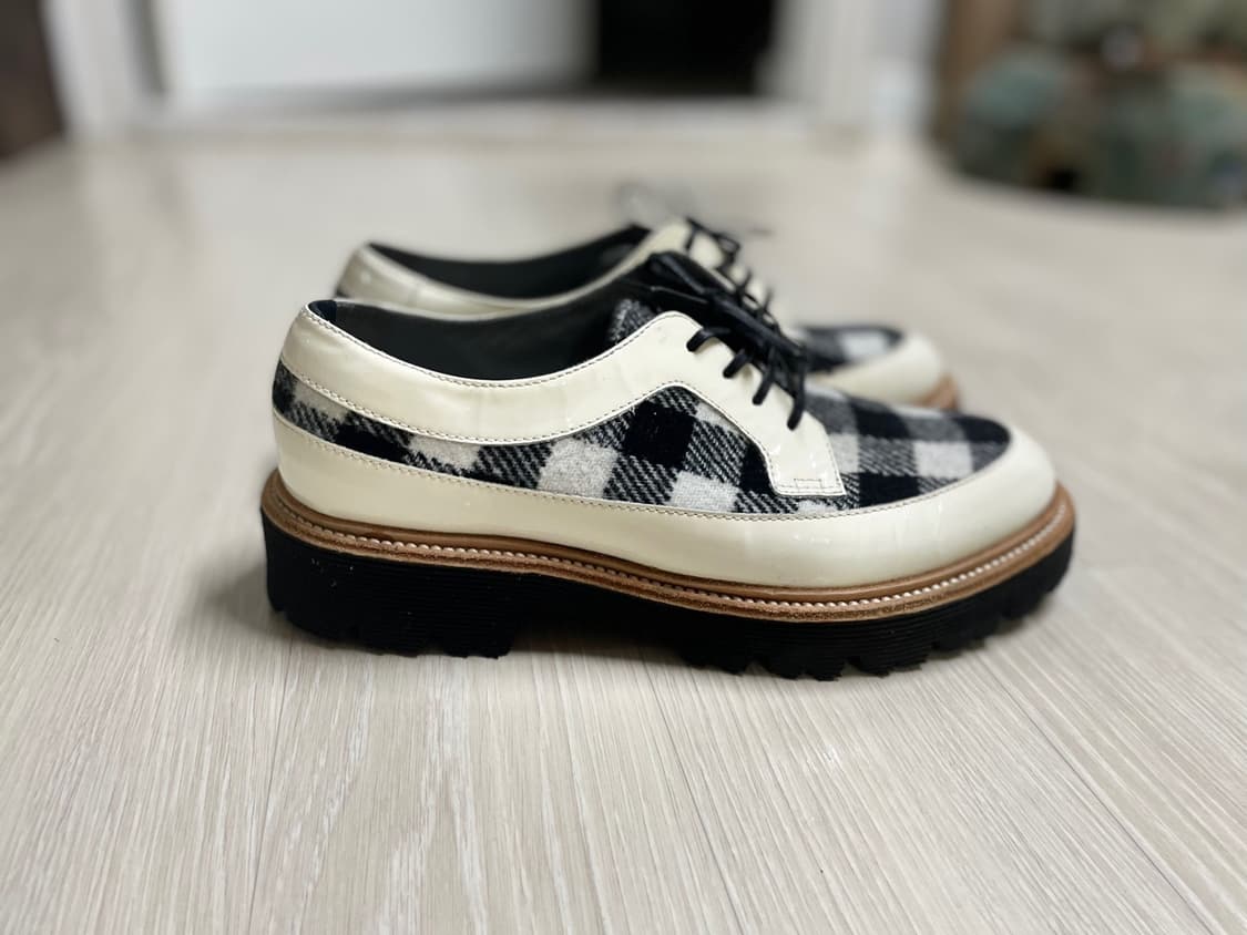 MSGM 화이트 체크 무늬 로퍼 스니커즈 신발 상품이미지2