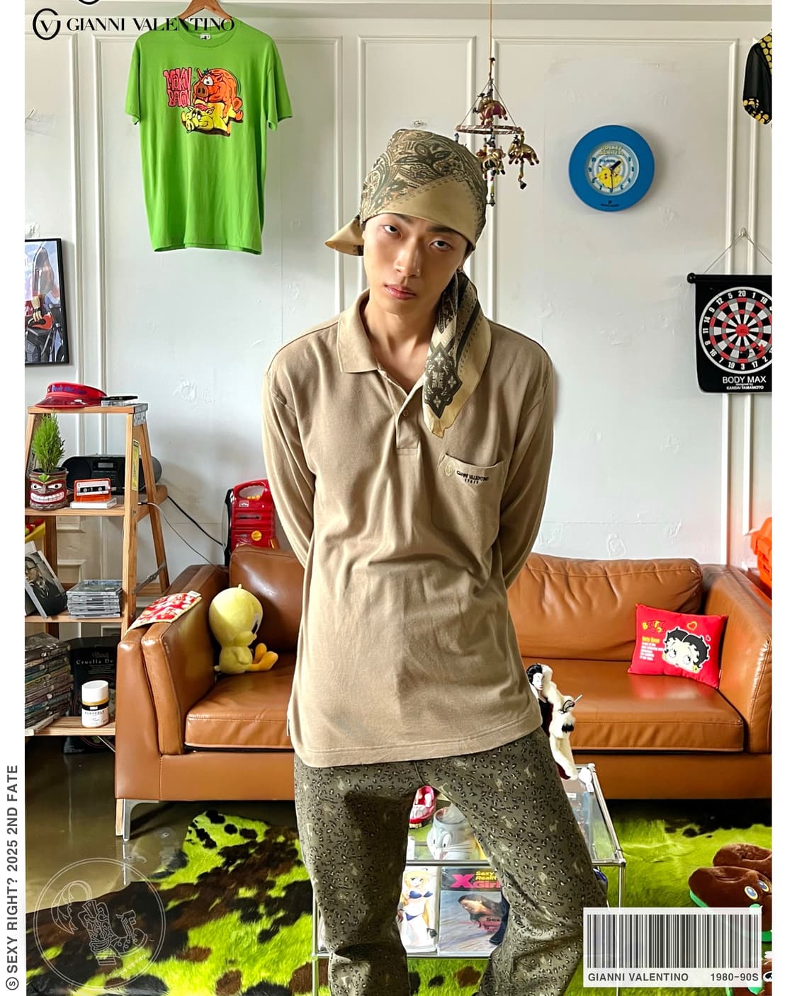 1980-90s GIANNI VALENTINO Old PK-Shirt 상품이미지1