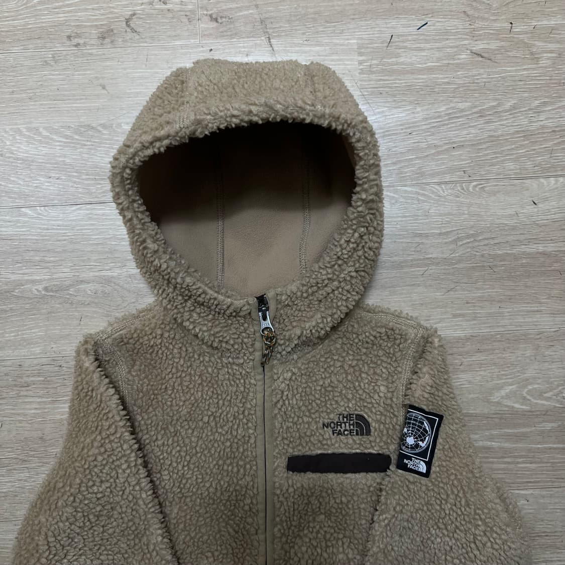 노스페이스 키즈 후드 뽀글이 후리스 후드자켓 [베이지] 110 상품이미지2