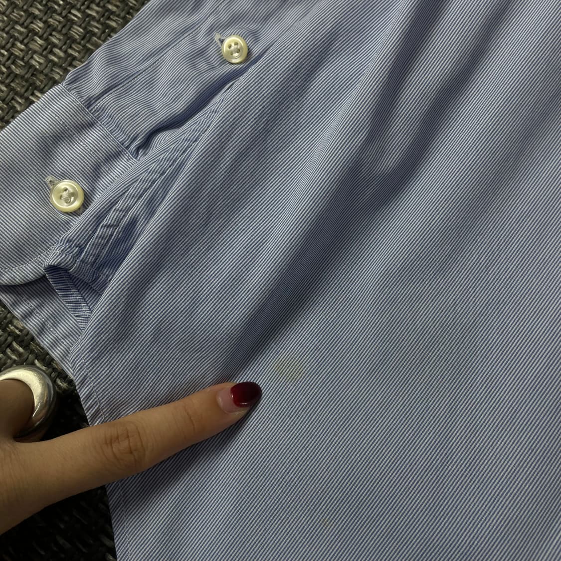 폴로랄프로렌 스카이블루 마이크로 스트라이프 리젠트 커스텀핏 긴팔 셔츠 상품이미지9