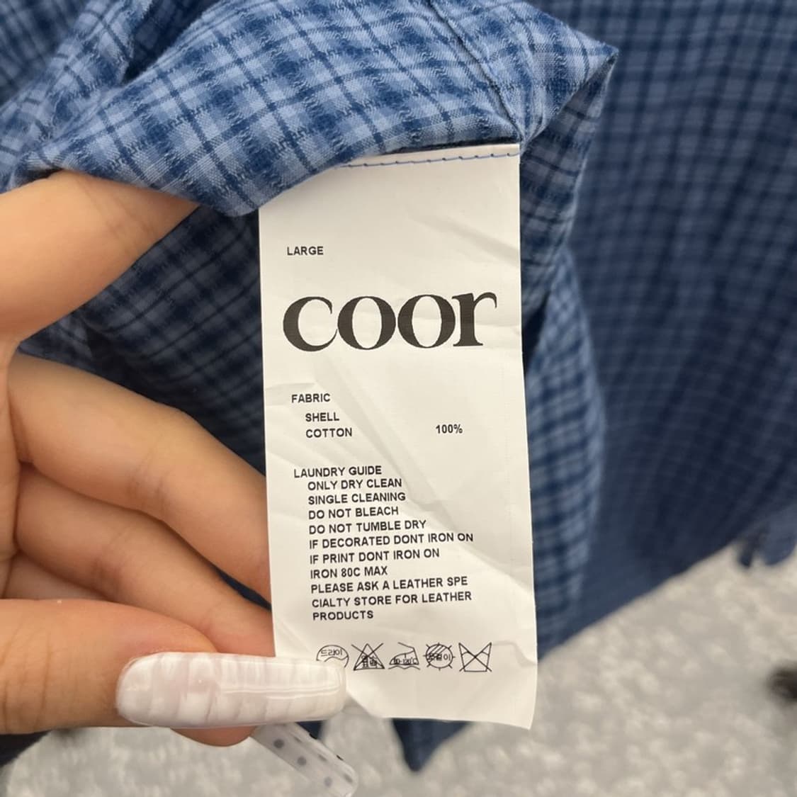 쿠어 빈티지 컨트리 레트로 딥블루 체크 셔츠 L C10663 상품이미지6