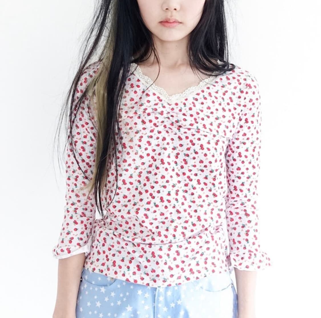 샵페어리 리틀스트로베리 레이스탑 상품이미지1