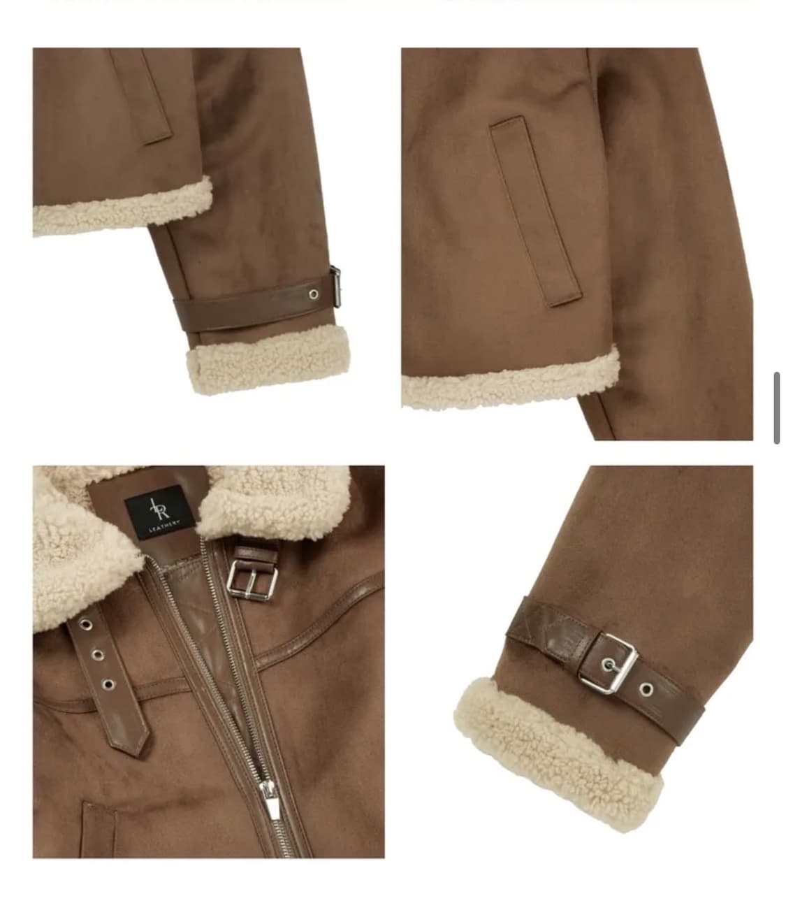 레더리 오블리크 스웨이드 무스탕 자켓 [BROWN] 판매 상품이미지8