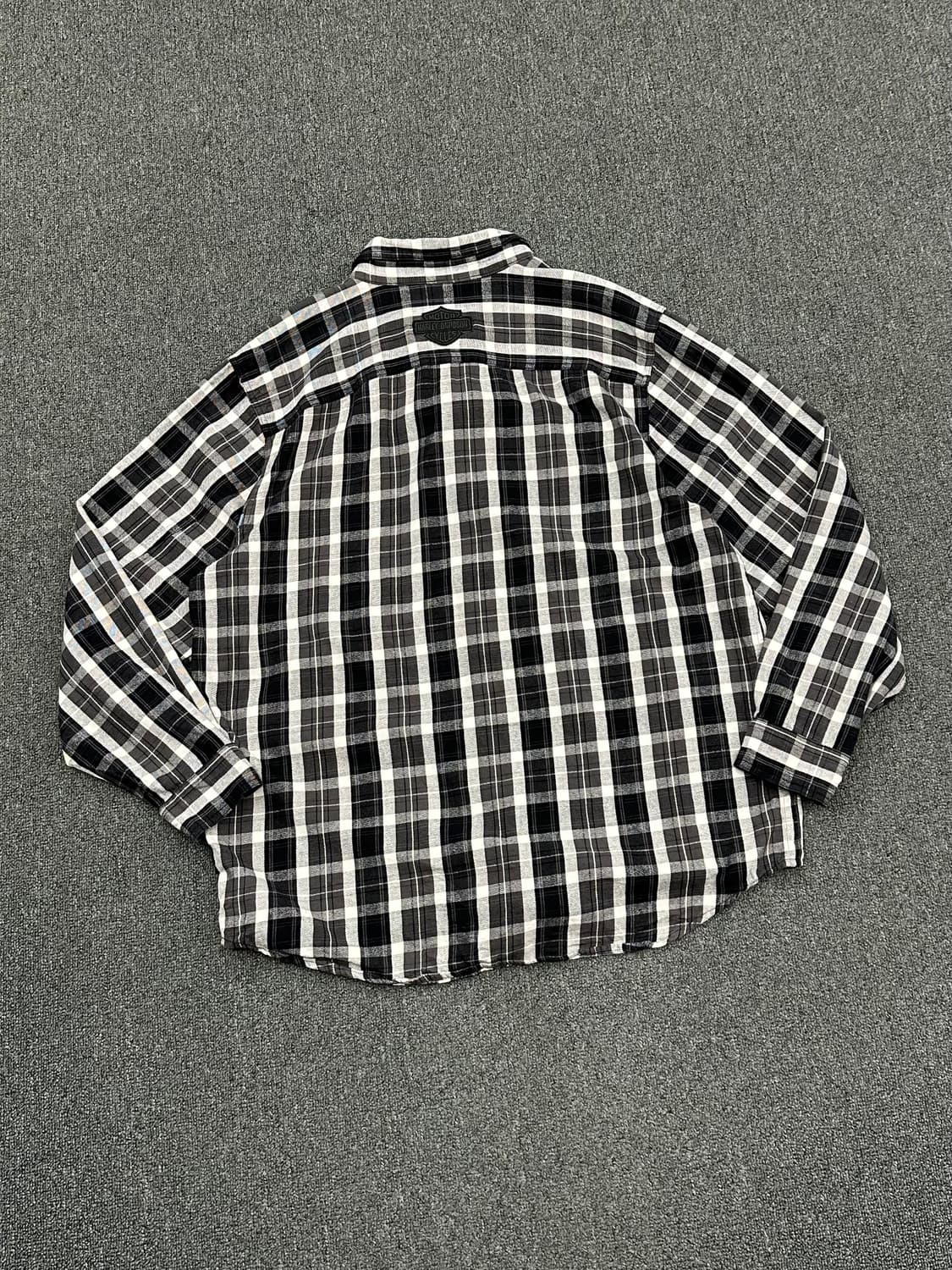 XL)할리데이비슨 vintage 블랙 깅엄 체크 긴팔셔츠 상품이미지4