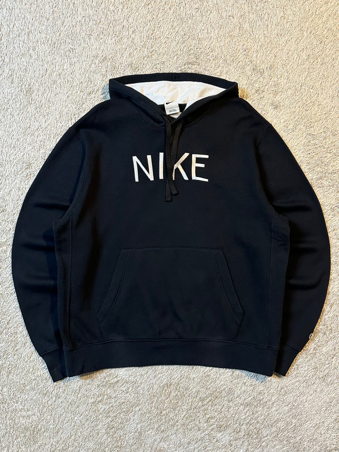 나이키 신형 스펠로고 기모 후드티 블랙 상품이미지1