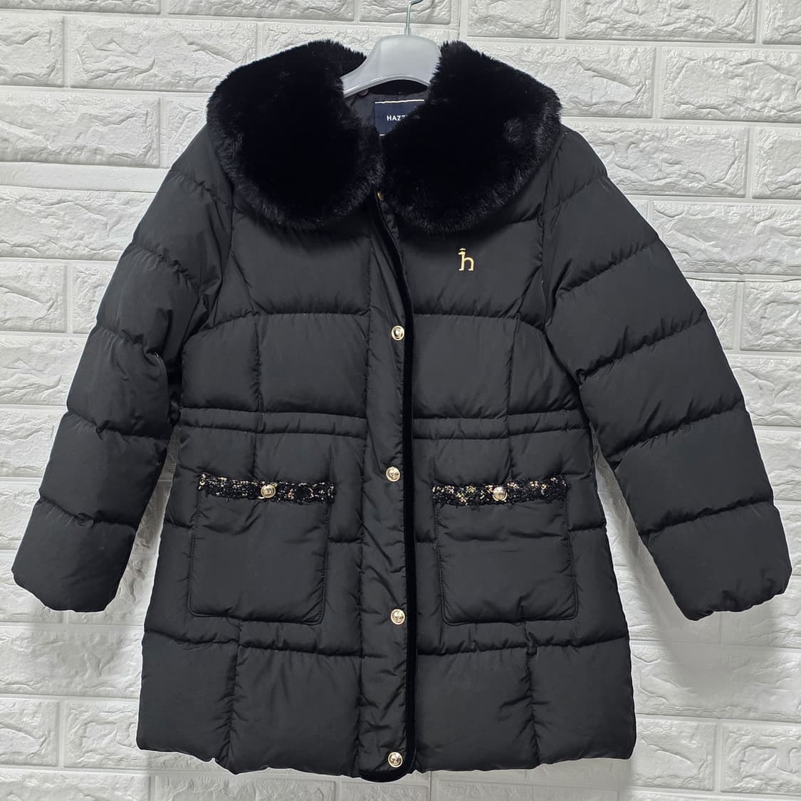 택포// 헤지스 여아 퍼카라 덕다운 패딩 145 상품이미지1