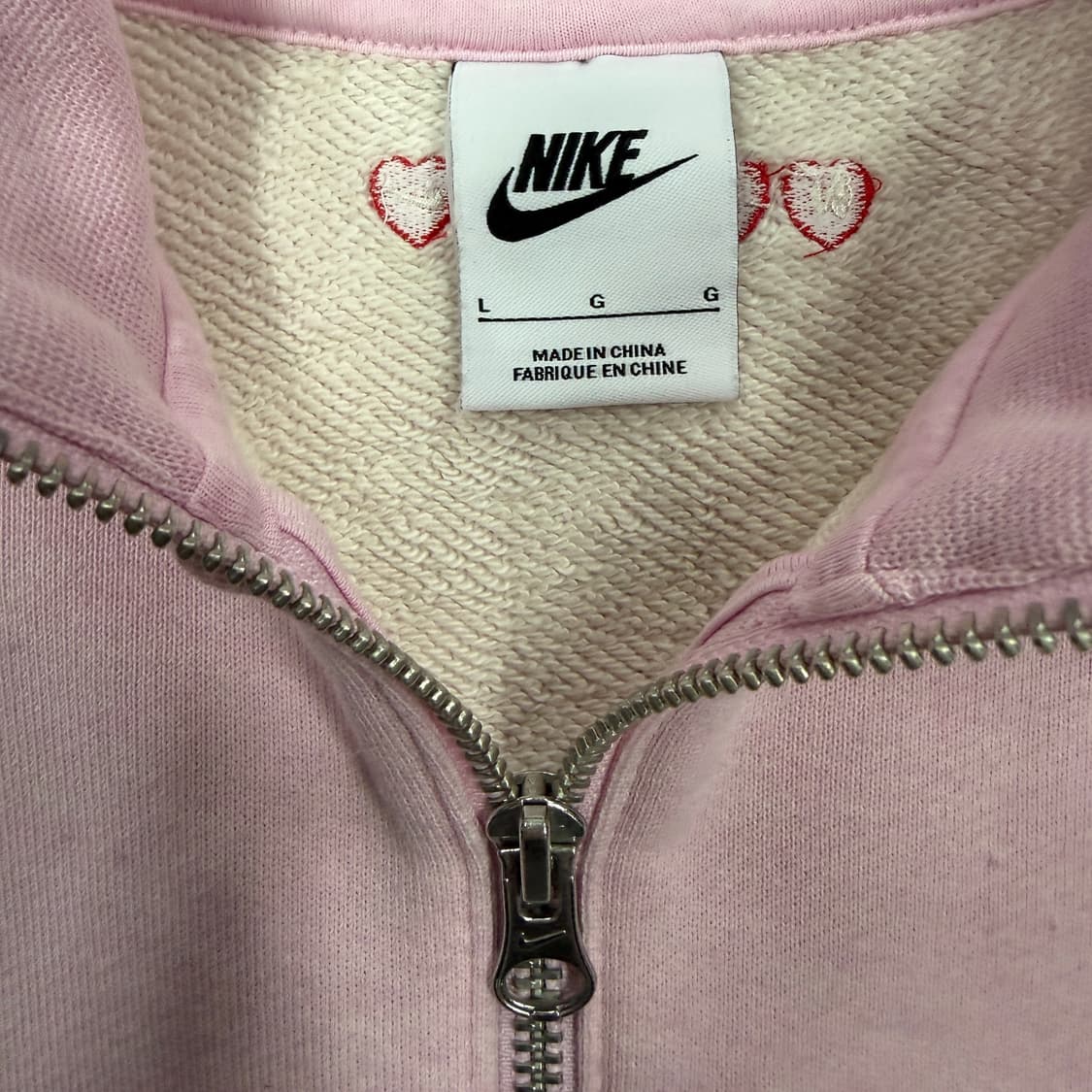 (우먼즈L)나이키 NIKE 피닉스 반집업 크롭 맨투맨(핑크) 상품이미지2