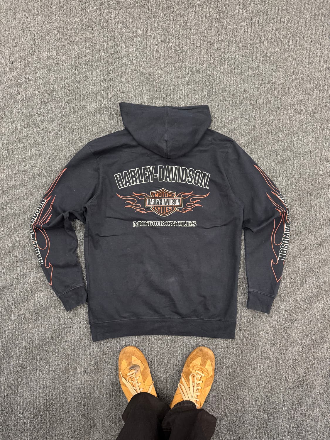 할리데이비슨 불꽃 플레임 등판 자수 후드집업 상품이미지6