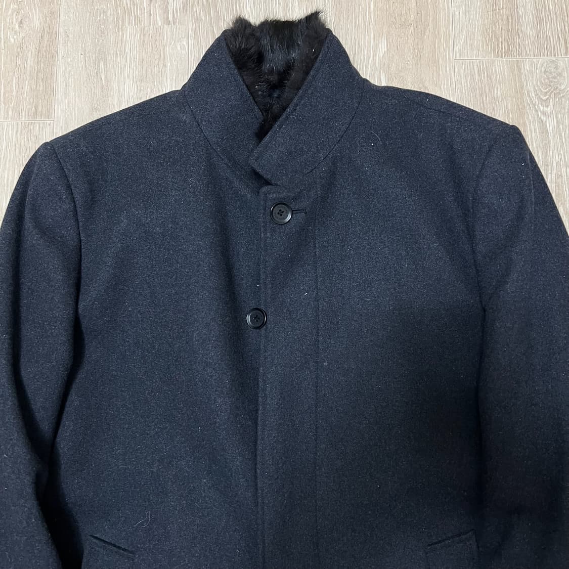 보스렌자 남성 클래식 모직 퍼트리밍 코트 XXL/110  상품이미지2