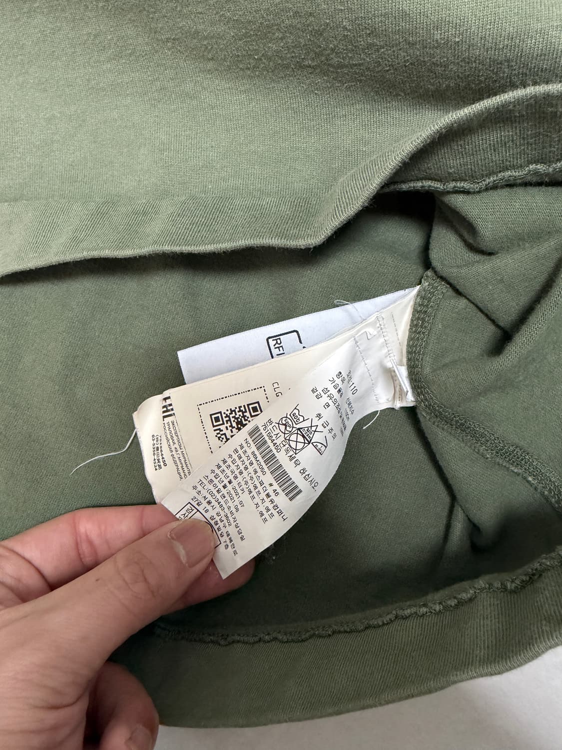 [백화점판,XXL] 스톤아일랜드 헤비코튼 롱슬리브 카키 상품이미지3