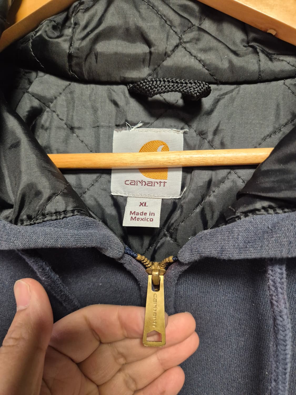 105 칼하트 후드집업 레인디펜더 네이비 XL사이즈(상태A급) 상품이미지3