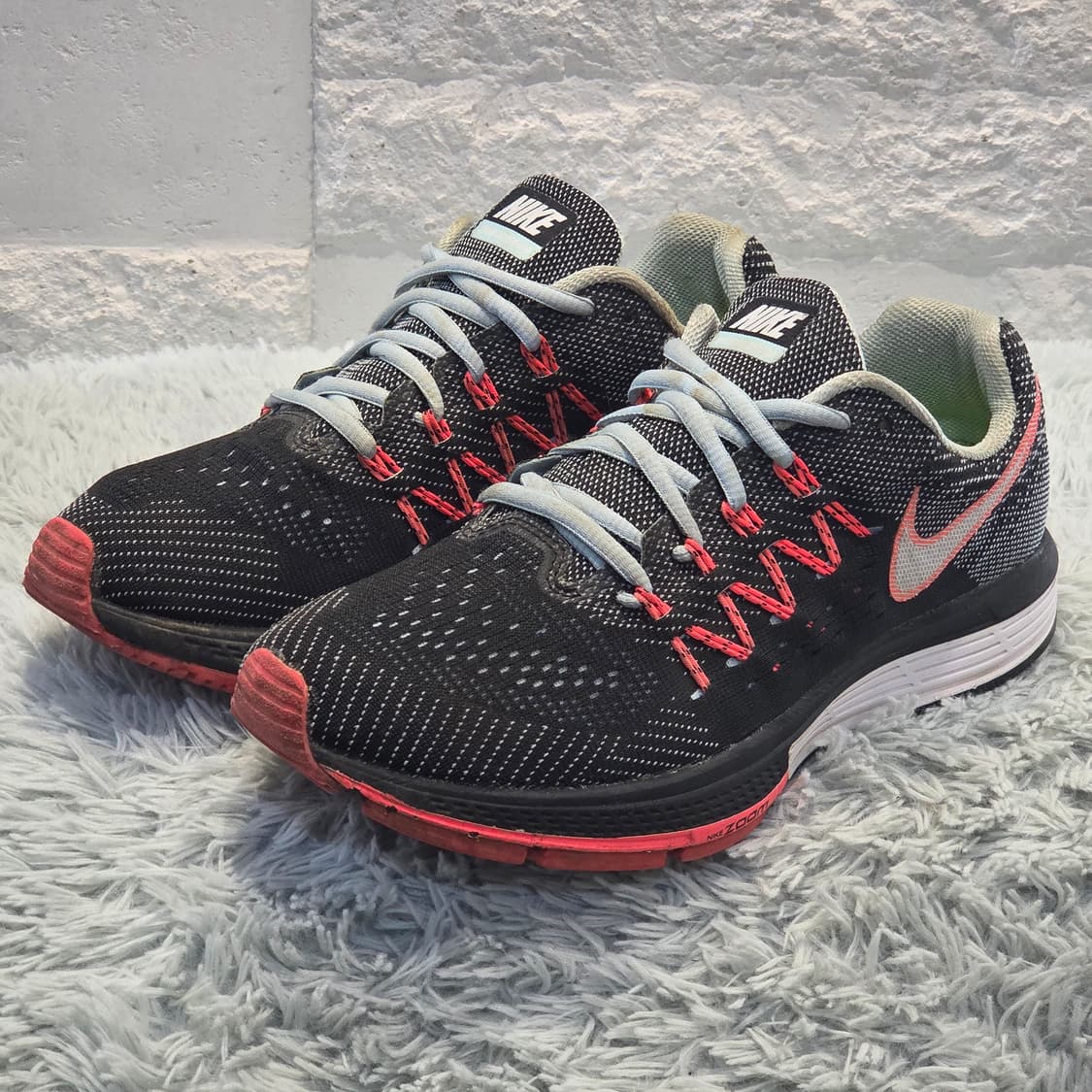 3q-21:나이키 줌 스트럭처 18 블랙 핑크 러닝화 (245mm) 상품이미지1