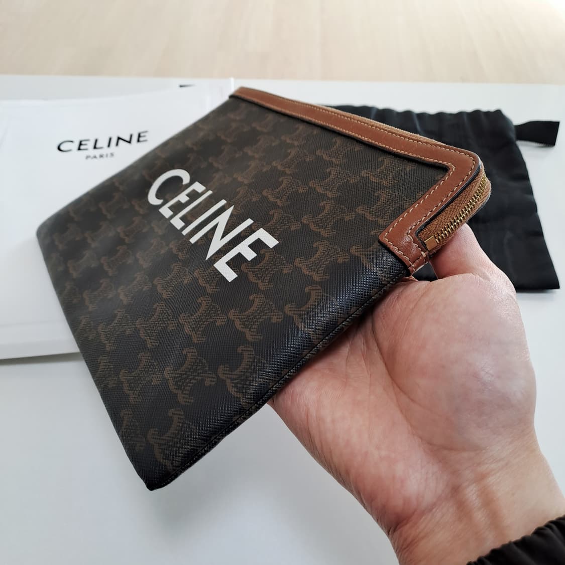 [100%/정품] 셀린느 트리옹프 캔버스 클러치,셀린느파우치,셀린느클러치 상품이미지4