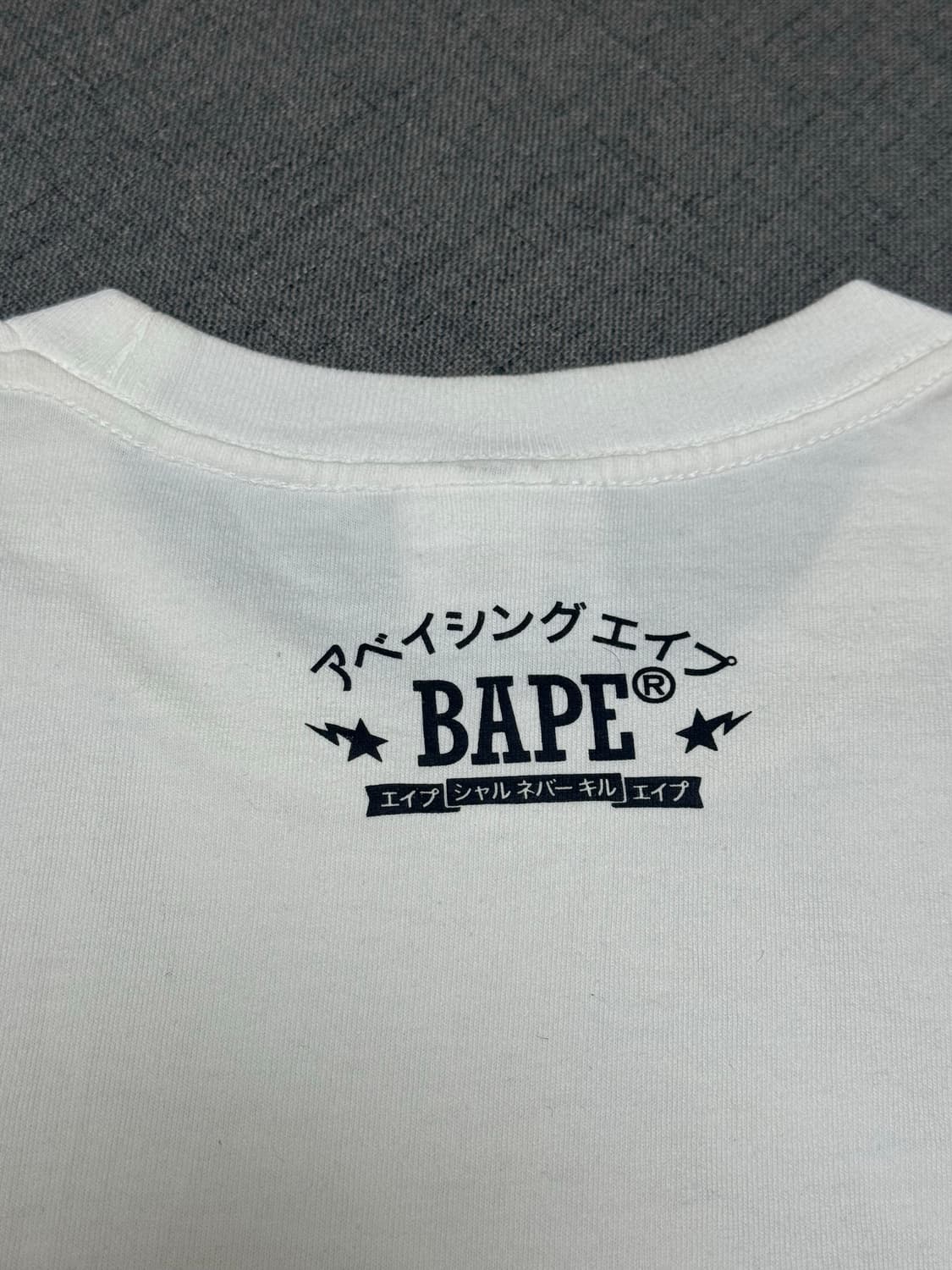 베이프 abc카모 블루 재팬 빅 에이프 헤드 티셔츠 화이트 반팔 상품이미지3