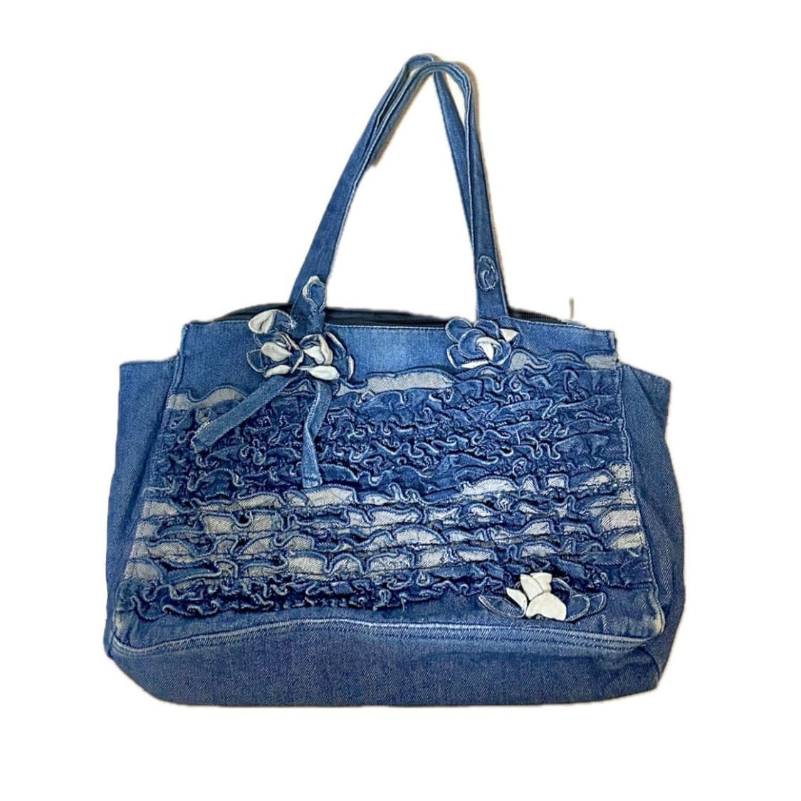 빈티지 데님 셔링 토트백 모리걸 너드 니혼진 y2k 하구미 가방 상품이미지1