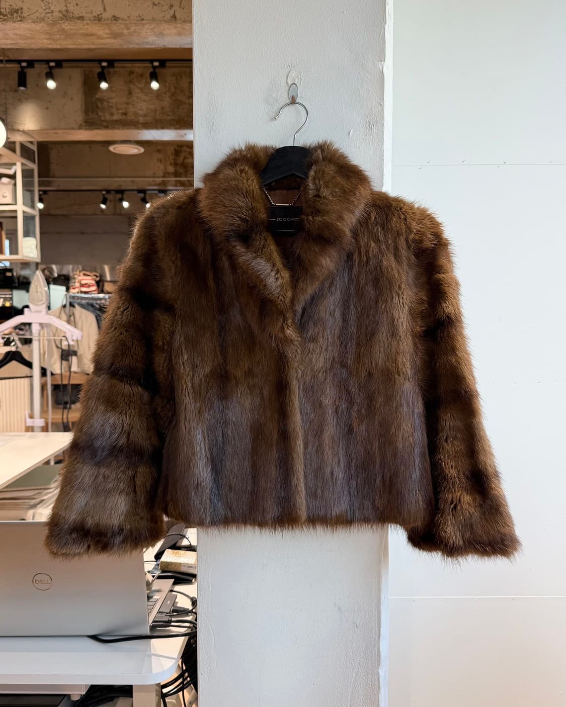 주크 브라운 머스크랫 크롭 퍼자켓 상품이미지2