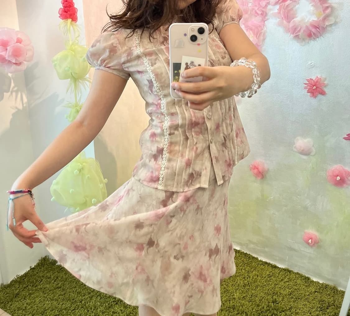 나비버스 Flower Lace Skirt 상품이미지1
